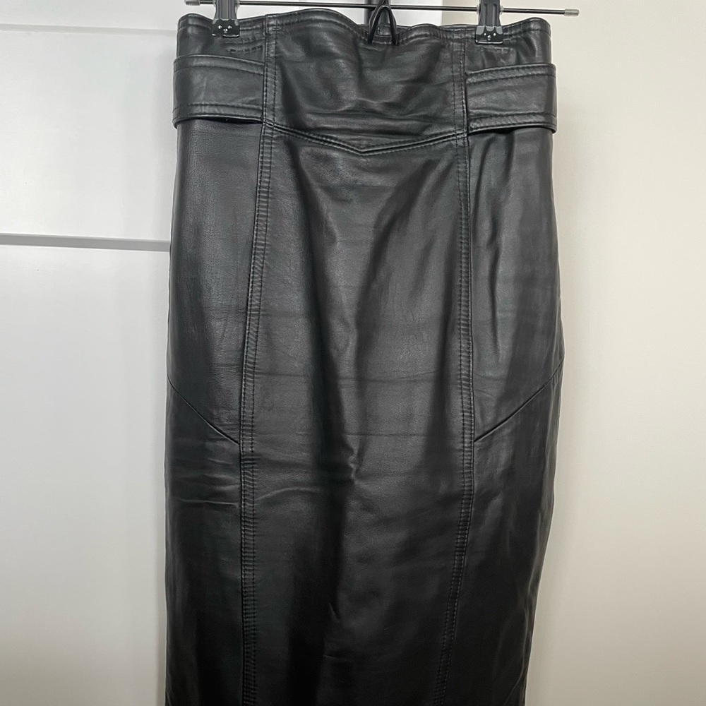 Black Leather Pencil Skirt